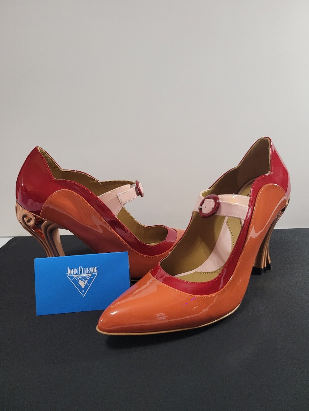 John Fluevog Malala Patent Leather Mary Jane Heels - Size 9-  NIB